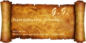 Gyorgyevics István névjegykártya